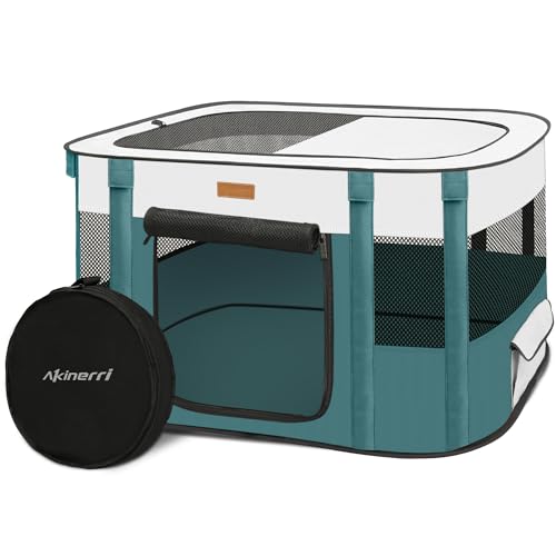 Dog Playpen - Foldable Cat Play Pens for Pubby,Kitten, Rabbit,Portable Pet Tent with Carring Bag for Indoor/Outdoor Travel Camping (Blue-Small) - color: Blue, style: Small