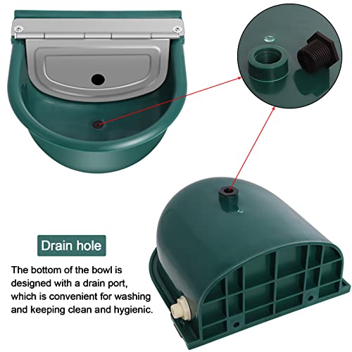Automatic Water Dispenser for Dogs, Plastic Automatic Dog Water Dispenser | Lightweight Green Plastic Build, Quick Hose Connector, Dual Float Valves, Easy Setup for Continuous Fresh Water Access