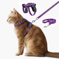 Plutus Pet Adjustable Cat Harness and Leash Set, with Leather Trim | Quick Release, Escape Proof Nylon Vest, for Kitten Small Medium Large Cats, Purple - color: Purple