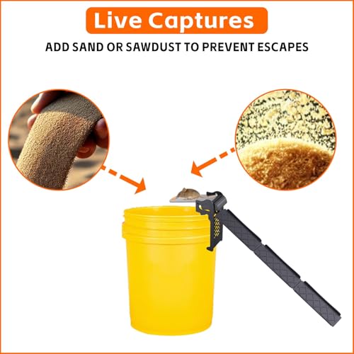 Walk The Plank Mouse Traps for 5 Gallon Bucket, Auto Reset 4 Pack | Continuous multi-catch system with instant auto-reset plank, high sensitivity trigger, fits standard 5-gallon - style: 4 Pack