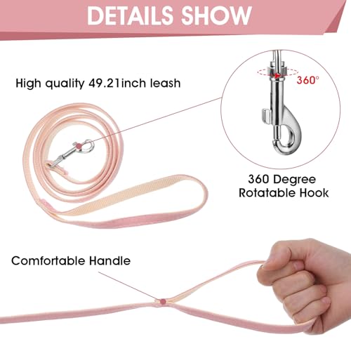 TIESOME Cat Harness and Leash Set, Adjustable Gradient Kitten Harness Escape Proof Harness with Leash for Kitty Outdoor Walking (Rabbit) - color: Rabbit