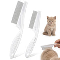 2Pcs Flea Combs, Fine Tooth Rabbit Brush, Stainless Steel Rounded Teeth Bunny Brush for Grooming, Guinea Pigs, Cats, Dogs, Chinchillas, Ferrets and Rabbits