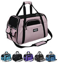 EliteField Soft-Sided Pet Carrier for Cats & Small Dogs (3-Year Warranty) | Airline Approved, Removable Bed & Cover, Built-In Leash, Luggage Sleeve, Seat Belt Loop, Waterproof, Durable, Foldable - color: Pink, size: 19.0"L x 10.0"W x 13.0"H
