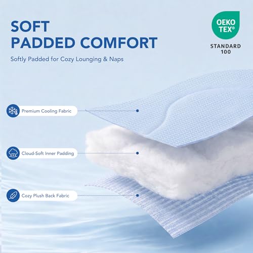 Deconovo Dog Cooling Mat, Reversible Cool-to-Touch Summer Pad with Quilted Soft Fill, Breathable Lightweight Pad for Bed/Couch/Crate, Machine Washable, Light Blue, 40x60 Inches - color: Light Blue, size: 40"W x 60"L (Pack of 1)