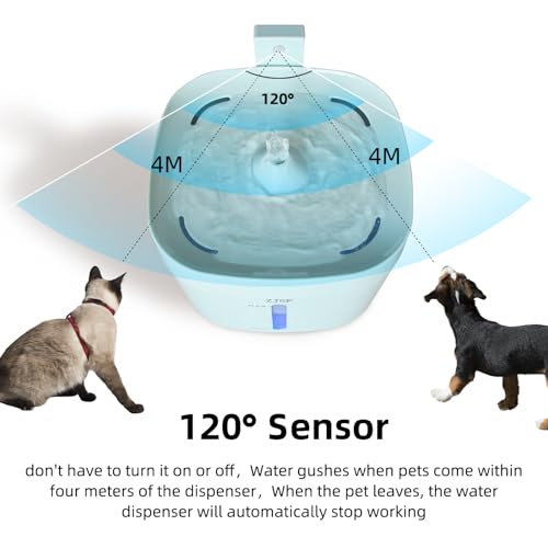 Cat Water Fountain, 2.5L Cat Fountain, Super Silent Pet Water Fountain, Water Dispenser with Smart Pump for Cats, Dogs, Multiple Pets Blue - color: Blue