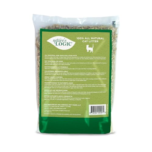 NATURE'S LOGIC Pine Pellet Cat Litter - 100% Natural - Unscented, 12 lb | 100% Natural Pine, Dust-free, Biodegradable, Safe for cats, kittens, reptiles & small pets, Highly absorbent, 12 lb bag - size: 12 lb