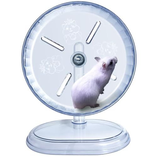 lazYYzal Silent Hamster Wheel, Super-Silent Hamster Exercise Wheels Accessories, Quiet Running Wheels, Adjustable Stand for Hamsters Mice Or Other Small Animals (White, Ф 7 inch) - color: White, size: Ф 7 inch