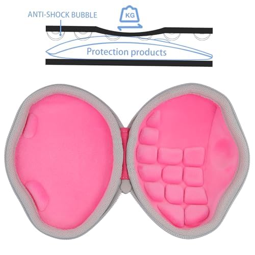 co2CREA Hard Case for Logitech MX Ergo/M575 Wireless Trackball Mouse, Pink | Portable Travel Storage Box, Protective EVA Carrying Bag with Shockproof Foam Cushion and Wrist Strap - color: Pink Case