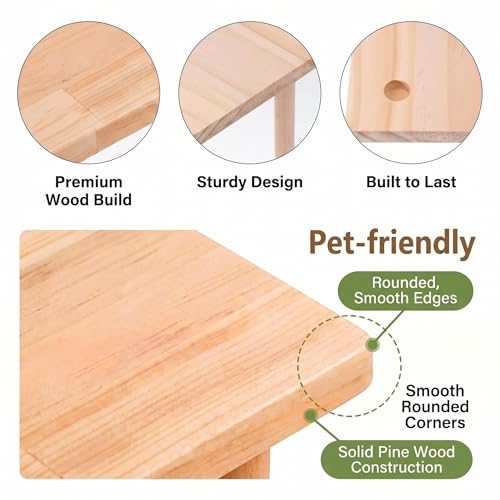 Hamster Play Platform Wooden Cage Accessory for Small Hamsters, Natural Multi-Level Climbing Playground & Rest Area, Enrichment Habitat Decor for Dwarf Syrian Hamsters