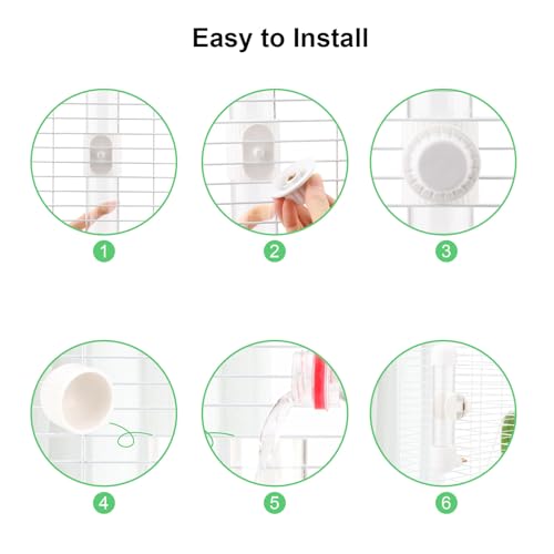 Hypeety Leak-Proof Bird Water Bottle for Cage Clear No Spill Bird Dispenser | Automatic no-drip bottle, with spring valve, 9.4 fl oz/280 ml, white, for small parrots/budgies/cockatiels/lovebirds/parakeet - size: 9.4 oz/280 ml