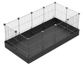 LANGXUN 12pcs DIY Small Animal Pet Playpen with Waterproof Mat, C&C Cage for Puppy Kitten, Rabbit Cage,Guinea PigsGuinea Pig Cages | Indoor & Outdoor Portable Metal Wire Yard Fence, Metal Pet Panels - style: 12 Metal Panels + Mat (11.8'' x 15")
