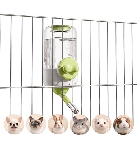 Automatic Hanging Pet Water Dispenser for Cage, 30oz No-Drip Ball Water Bottle for Rabbit, Guinea Pig, Ferret, Chinchilla, Hedgehog & Small Pets (Green) - color: Green02