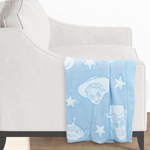 Jay Franco Disney Pixar Toy Story Feather Knit Fluffy Throw Blanket - Woody and Buzz Lightyear Fuzzy Blanket Measures 50 x 60 inch | Super Soft Lightweight Bedding - color: Blue - Toy Story