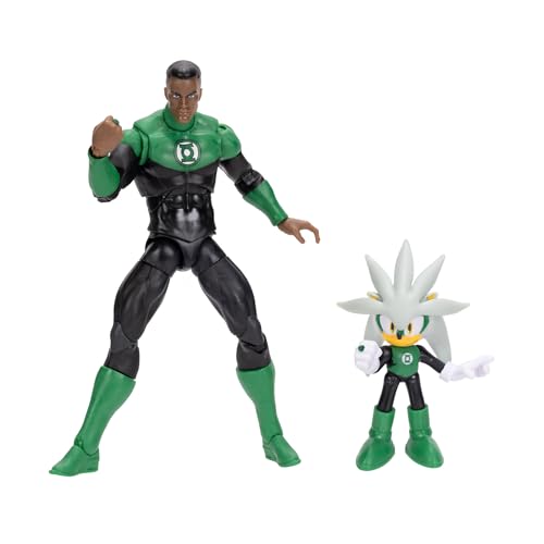 DC X Sonic the Hedgehog Silver as Green Lantern & Green Lantern 2.5/5-inch Figures Multipack - style: 5" Green Lantern with 2.5" Silver Green Lantern