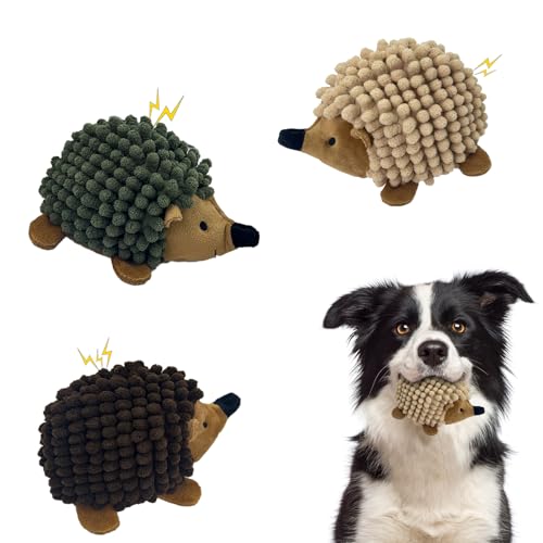 2-in-1 No-Stuffing Hedgehog Dog Toys 3 PCS, Squeaky Ball for Throwing Play | Interactive Chewing Toys for Medium and Small Pets, Durable Plush for Companion, Keep Puppy Busy, Holiday Gift - style: Hedgehog dog toys