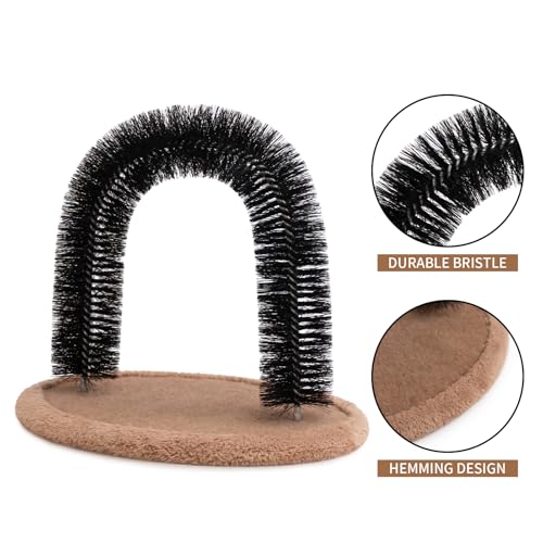 Hollypet Self Grooming Massager and Scratcher Toy - Cat Arch Brush for Back Grooming, Hair Cleaner Pads | Cat Self Grooming Massager and Scratcher Toy Cat Arch Brush for Back Grooming, Hair Cleaner Pads - color: Tan