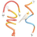 BNOSDM 3 Pcs Rope Perches for Bird Cages Gradient Sunset Color Bendable Climbing Rope Ladders & Swings Birds Cage Accessories Toy for Parakeets, Budgies, Cockatiels, Conures, Lovebirds