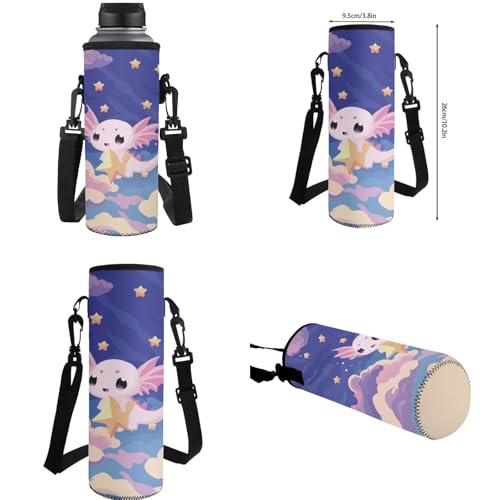 Cartoon Axolotl Bookbag for Girls with Lunch Box Water Bottler Holder and Zipper Clouser Pencil Case for Boys Kids Compartment 6Th Grade School Bag Big Capacity 4 in 1 Primary Backpack - color: Cartoon Axolotl