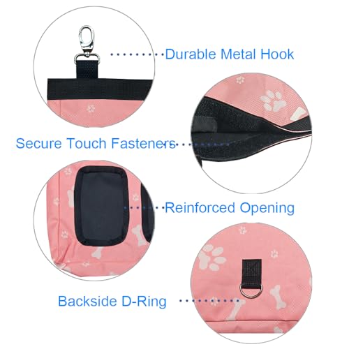 RIOUSSI Guinea Pig Hay Feeder, Hanging Rabbit Hay Feeder Bag. PinkBones | Upgraded Double Layer Fabric | Bite Resistant | Cleaner Hay & Less Mess | Small Animal Hay Holder for Bunnies & Chinchillas - color: Pinkbones