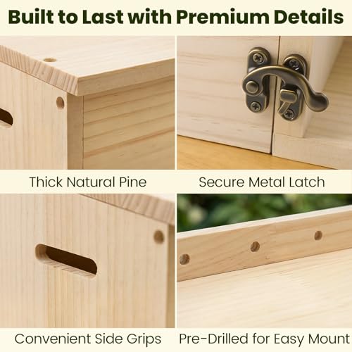Small Squirrel Nest Box，Squirrel House, Suitable for Squirrels, Chipmunks, and Small Animals,Outdoor Shelter.