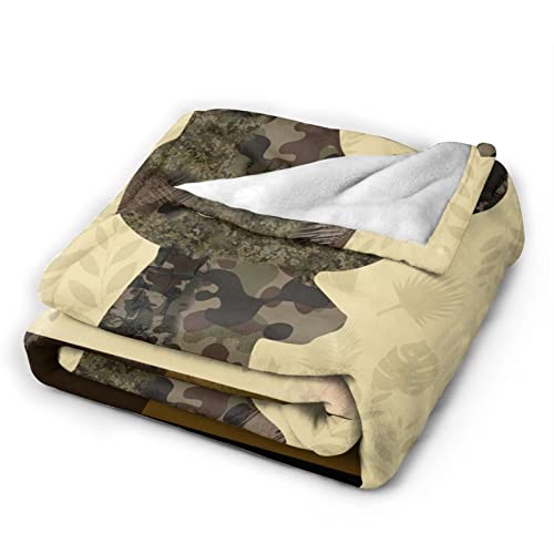 Deer Camouflage Throw Blanket Cozy Plush Camo Hunting Flannel Fleece Ultra Soft Blankets Unisex Lightweight Fuzzy Party Blanket Gifts for Adult Men Bed Couch Sofa Kids 80"x60" - color: Camouflage Deer, size: 80"x60"