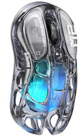 GravaStar Mercury M2 Wireless Gaming Mouse with 26,000 DPI, PAW3395DM Sensor -79g Lightweight Hollowed-Out Design -5 Programmable Buttons -5 Dynamic Lightsync RGB - Transparent Black - color: Transparent Black