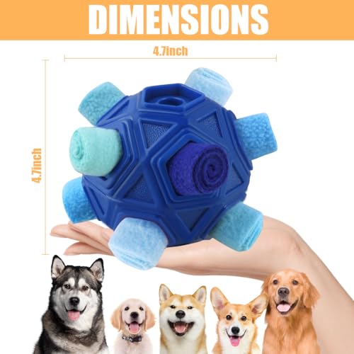 Dog Snuffle Ball-Interactive Puzzle Dog Toys Encourage Natural Foraging Skills Slow Feeder for Training and Stress Relief, Cloth Strip Hiding Food Treat Dispenser Dog Toy - color: All Blue
