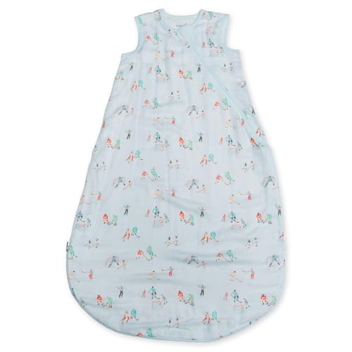 Loulou Lollipop Lightweight Muslin Wearable Baby Blanket Sleeping Bag, Unisex Infant Toddler, 0.5 TOG, 2-Way Zipper Sleepsack - color: Ice Hockey, size: 6-18 Months