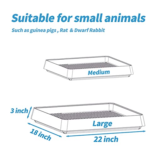 PODOO Rabbit Litter Box – Training Potty Tray for Guinea Pig & Small Pets · Spacious Grid Pan with Low Entrance, Easy-Clean & Odor-Resistant—Helps Keep a Clean Cage and Reduce Mess - size: Large