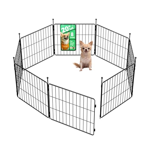 FXW MiniPaws Dog Playpen, Indoor, Yard & RV Camping, 20" H, 8 Panels | Portable, Expandable Layout, Tool-Free Setup, For Puppies & Small Dogs - size: 20"H
