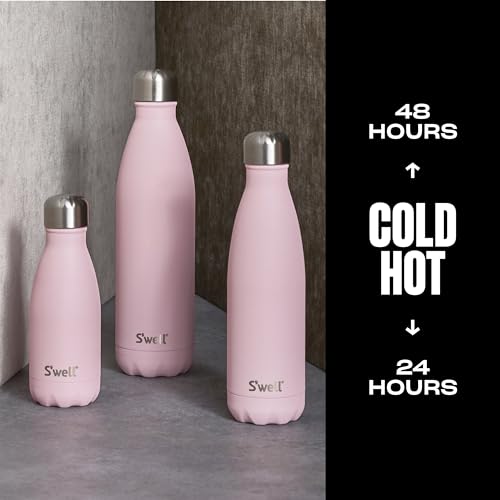 S'well Stainless Steel Water Bottle, 25oz, Pink Topaz, Triple Layered Vacuum Insulated Containers Keeps Drinks Cold for 48 Hours and Hot for 24, BPA Free, Perfect for On the Go - color: Pink Topaz, size: 25 Ounces