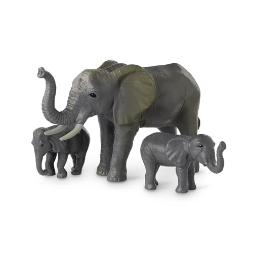 Terra by Battat African Elephant Animal Toys Family, 4 Figurines, Animals | 4 realistic plastic safari animal figures with 2 adult African elephants and 2 calves for pretend play, collecting, 3+ Years - style: African Elephant Family
