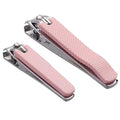 Rocutus 2pcs/Set Nail Clippers Set Portable Nail Scissors Toenail Clippers Nail Clippers,Adult Pedicure Nail Clippers,Fingernail Clippers Household Foot Manicure Scissors Manicure Tools (Pink) - color: Pink