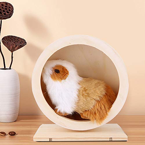 Tiiyee Wooden Hamster Exercise Wheel, Silent Silent Running Wheel Wooden Small Pets Quiet Spinner Play Toy Cage Accessories for Dwarf Syrian Hamster Rat Gerbil Mice Guinea Pigs(S)