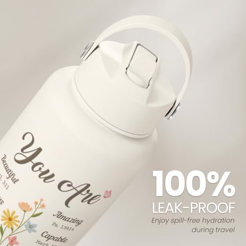 Christian Gifts for Women, Inspiration Water Bottle 32oz Stainless Steel Insulated with Lid, Religious Gifts for Mom Friends Ladies on Birthday Mother's Day Christmas - color: Christian 2