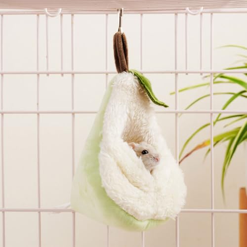 MiOYOOW Sugar Glider Sleeping Pouch, Warm Plush Hamster Hammock Cage Hanging Small Animals Hideout Nest for Guinea Pig Squirrel Ferrets Winter