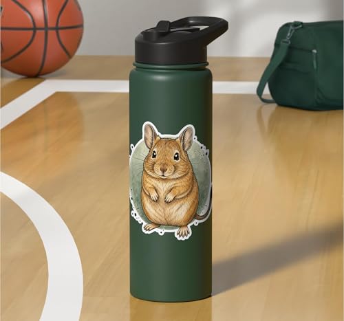 Degu Watercolor Circle Stainless Steel Insulated Water Bottle - color: Dark Green