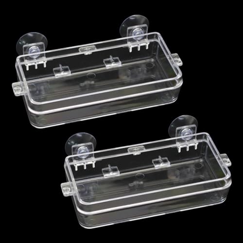 Reptile Suction Cup Feeder 2 Pack, Anti-Escape Food Bowl | for Gecko Lizard Iguana Chameleon Spider Frog Snake, Wall Mount Strong Suction Feeding Dish (White, M) - color: White, size: M