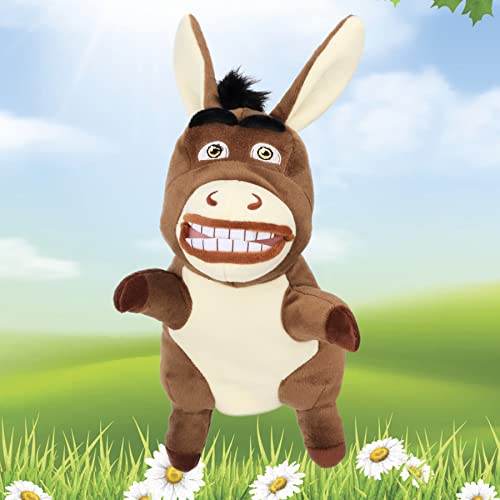 Easfan Donkey Hand Puppet with Movable Mouth Plush Toy for Kids 13" | Role play preschool teaching, cute stuffed animal, creativity imagination, Easter Christmas birthday holiday gift - style: Donkey