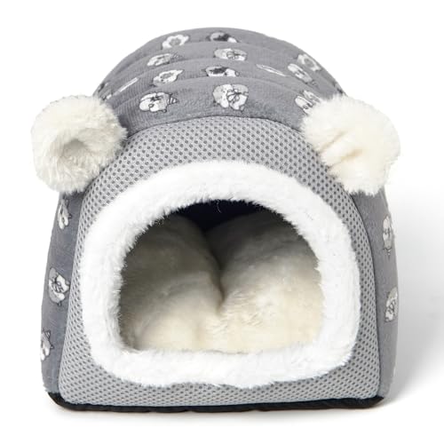 Hedgehog Bed Cave Hideout Hedgehog House Hedgehog Accessories, Hamster Small Animals Cage Supplies Warm House (Grey) - color: Grey