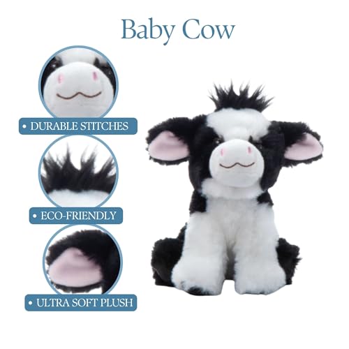 The Petting Zoo Cow Stuffed Animal Plushie, Gifts for Kids, Wild Onez Babiez Farm Animals, Cow Plush Toy 6 inches - color: Cow