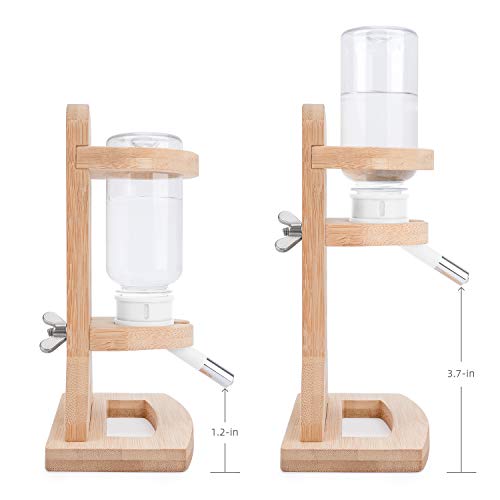Niteangel Hamster Water Bottle with Stand: 4oz/120ml Capacity & Leak-Proof | Adjustable Height - Far Away Cage Mess & Wet Bedding Water Dispenser for Syrian Dwarf Hamster Gerbils Mice Rat Or Small Pets - color: White