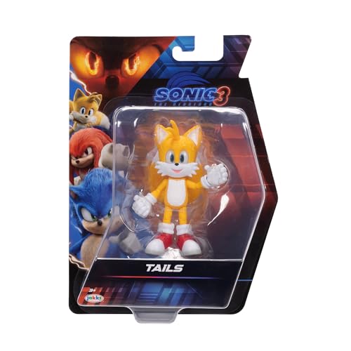 Sonic 3 Movie Action Figures 5-Inch Tails Collector Toy Figure, Highly Articulated for Boys Girls - Officially Licensed Sonic The Hedgehog 3 Movie Product | Sonic The Hedgehog Movie 5 Inch Action Figure Wave 1 - Tails - color: Tails