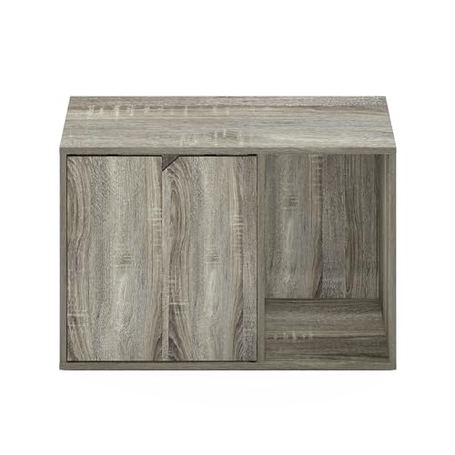 Furinno Peli Small Litter Box Enclosure, French Oak Grey - color: French Oak Grey, size: Small