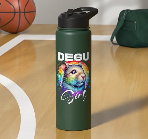 Degu Girl Degu Stainless Steel Insulated Water Bottle - color: Dark Green