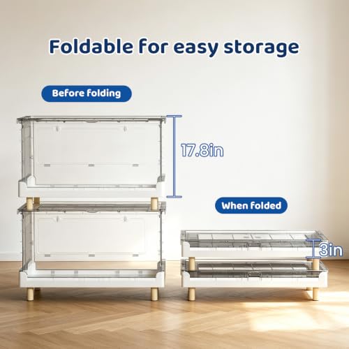 Hamster Cage Foldable, 28Inch Large Acrylic Rat Cage and Habitats | Stackable with Top Access Easy Assemble for Syrian Dwarf Hamsters Gerbil Mouse Hedgehog Guinea Pig Small Animals