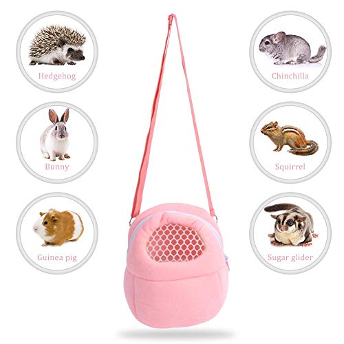 1 PCS Portable White Mesh African Hedgehog Hamster Breathable Pet Dog Carrier Bags Handbags Puppy Cat Travel Backpack (M, White Mesh - Pink, 18 x 22cm/7 x9 inch) - color: White Mesh - Pink, size: 7.3"L x 3.0"W x 7.9"H