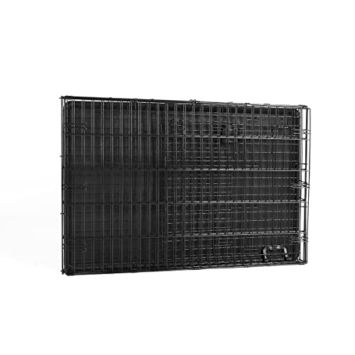 Amazon Basics Durable, Foldable Metal Wire Dog Crate with Removable Tray, Single Door, Divider Panel, 42 x 28 x 30 in, Black - size: 42.0"L x 28.0"W x 30.0"H, style: Single Door w/ Divider