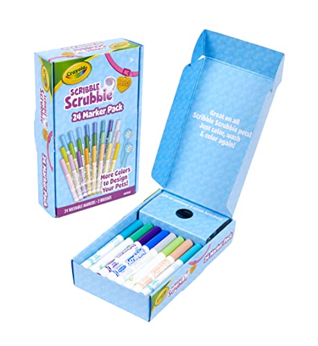 Crayola Scribble Scrubbie Pets Marker Refill & Expansion Set - 24 Washable Markers for Kids, Gifts for Girls & Boys [Amazon Exclusive] - size: Small, style: Refill Markers