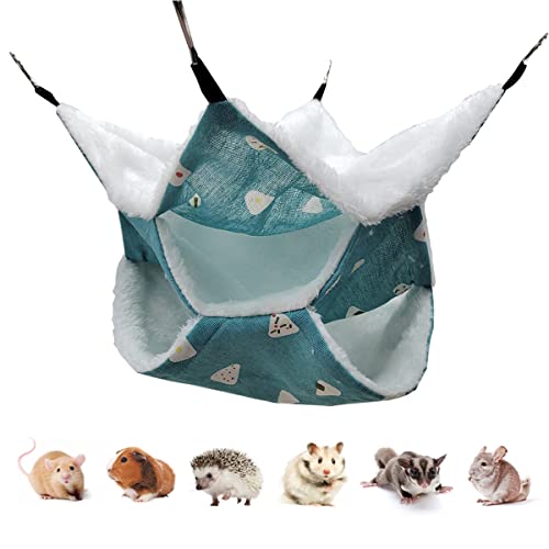 LEFTSTARER Triple-Layer Sugar Glider Hammock, Small Pet Cage Hammock, Sugar Glider Cage Accessories Hamster Bedding Small Animals Bed for Chinchilla Parrot Ferrets Rat Playing Sleeping (Candy) - color: Candy